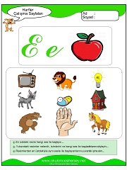 E Sesi Çalışma Sayfaları